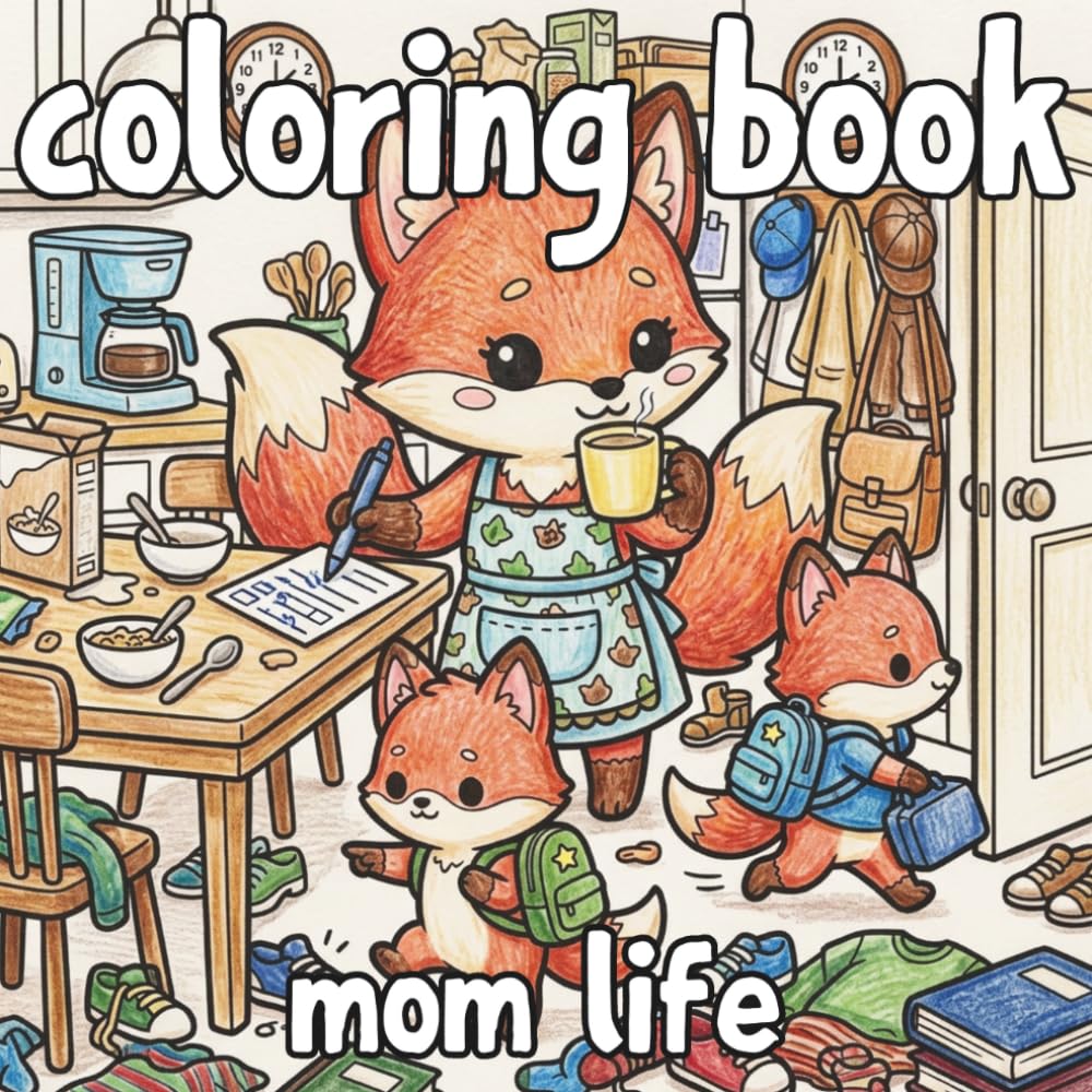 Mom Life: A Cute Animal Mom Coloring Book for All Ages