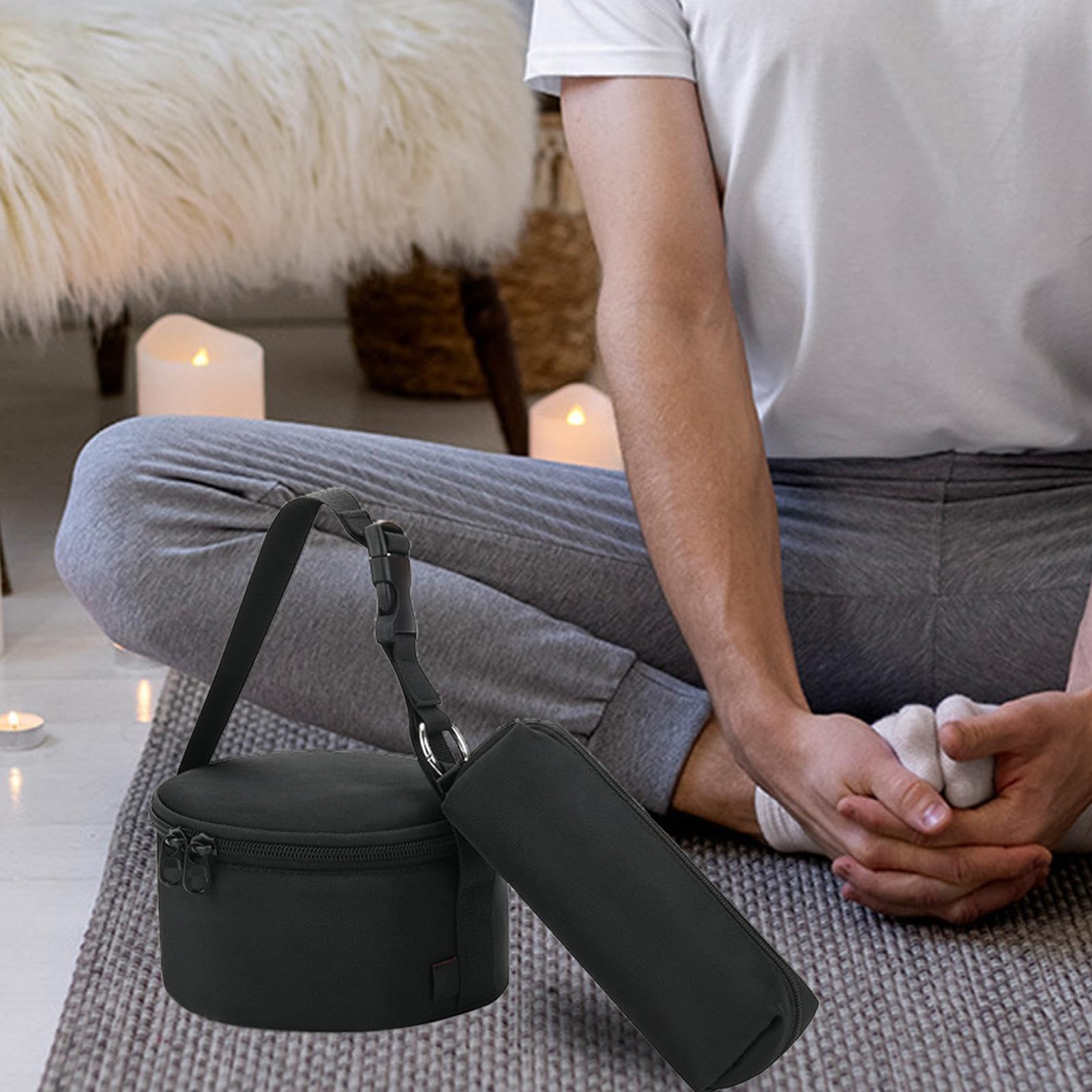 Bolsa organizadora de cuencos tibetanos, estuche de transporte para cuencos tibetanos - Bolsa de transporte resistente para cuencos tibetanos,Bolsa de transporte de cuencos cantores para yoga,