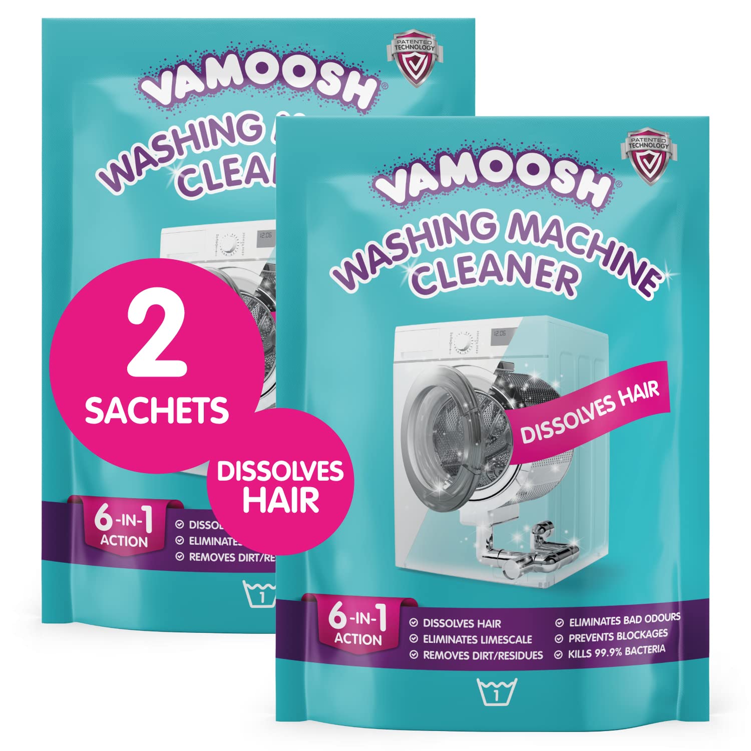 Buy Vamoosh 6in1 Washing Machine Cleaner, Dissolves Hair, Eliminates