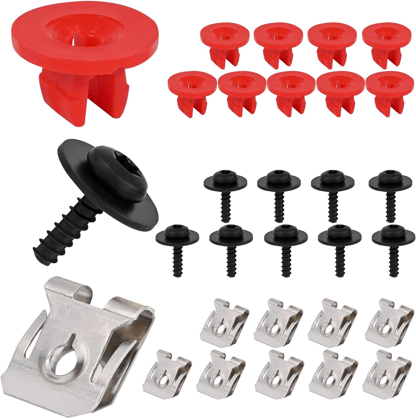 10 Sets T30 Engine Splash Shield Guard Undertray Cover Screws Bolt Nut Clip Kit, Screws Bolt Nut Clip Kit Fit for Ford Focus Fusion Escape Explorer C-Max Transit Connect Lincoln MKC