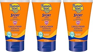Banana Boat Sport Ultra Sunscreen, Broad Spectrum Sun Screen Lotion, SPF 50, TSA Approved Travel Size, 2 Fl Oz. ( Pack of 3)
