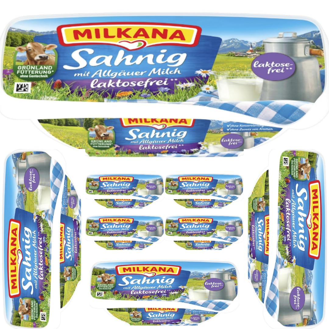 Milkana Sahnig Frischkäse käse Laktosefrei 150 gramm x 8 STÜCK [Frischegarantie]