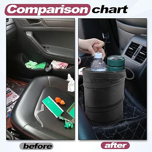 Miniatura 4 de Bolsa de basura plegable impermeable para automóvil, cubo de basura portátil, bote de basura para automóvil, mini bote de basura portátil, cubo de