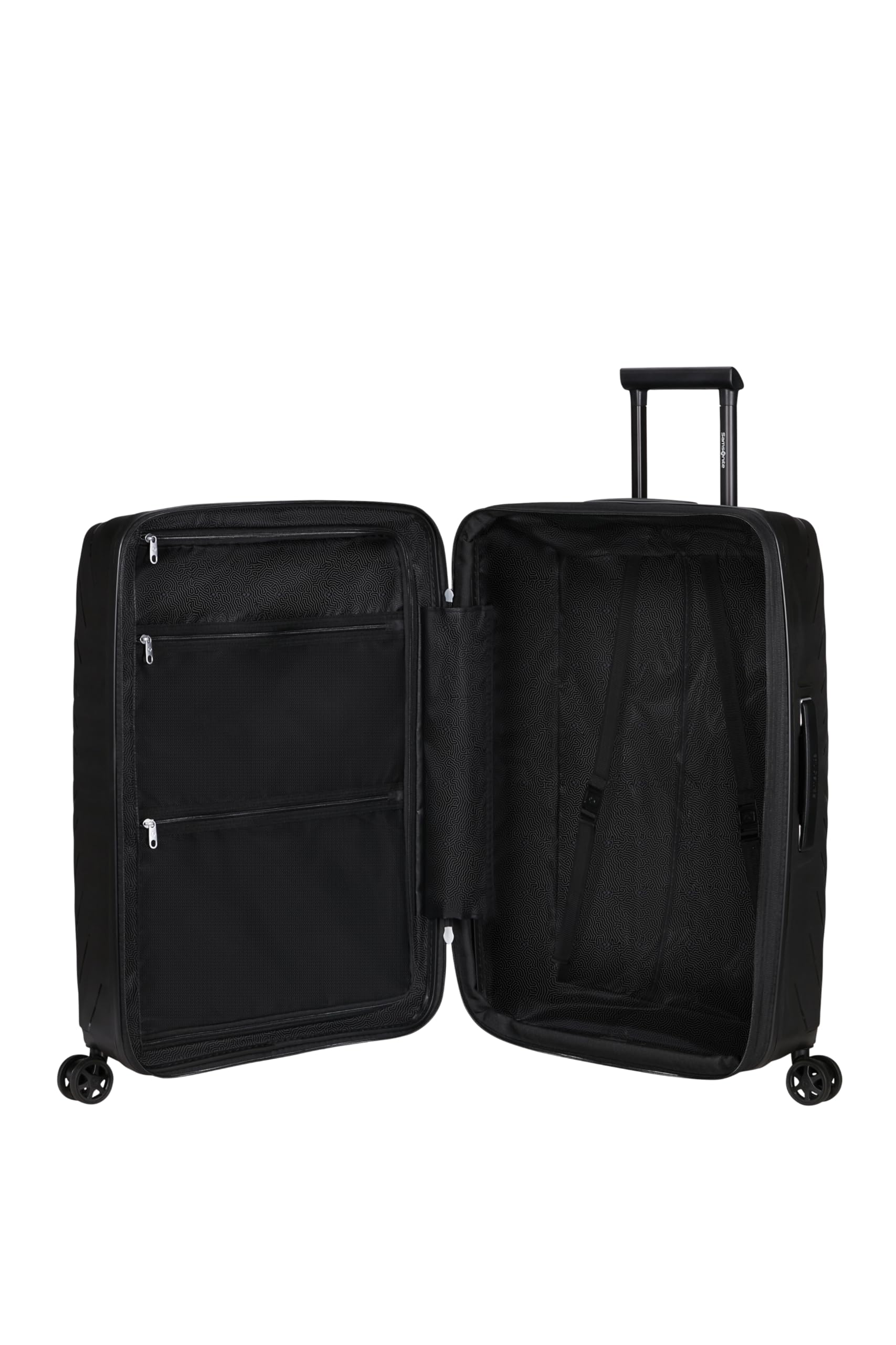Samsonite Neo Flux - Spinner M, Valigia espandibile, 68 cm, 86/96 L, Nero (Black)