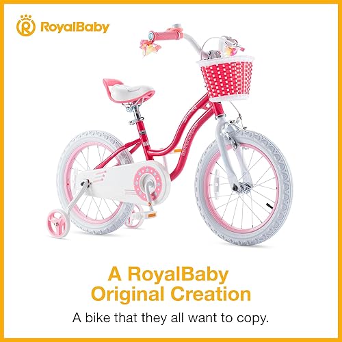 Miniatura 11 de Royalbaby Stargirl - Bicicleta infantil para niñas de 12, 14, 16, 18, 20 pulgadas, con cesta para edades de 3 a 12 años