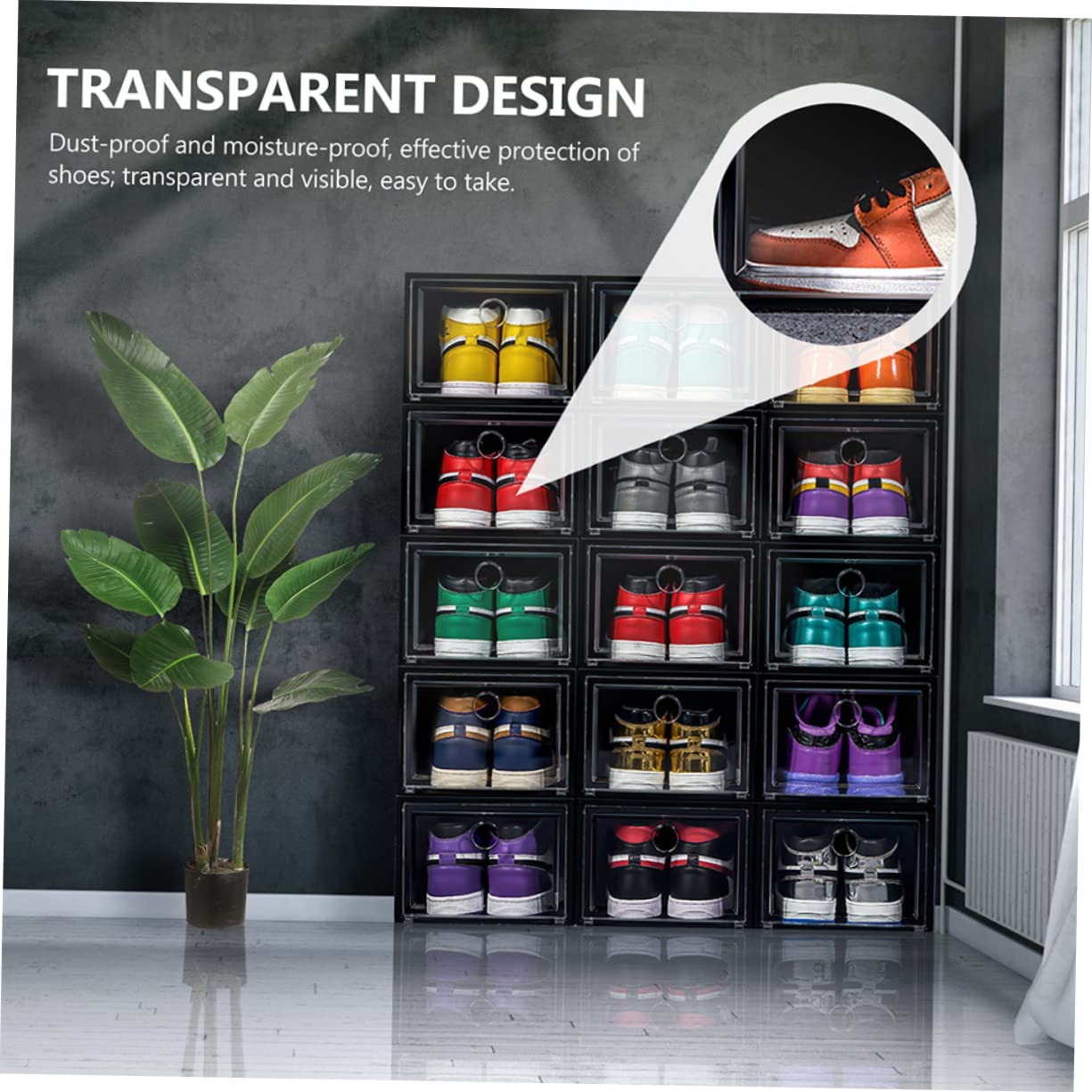 Alipis 6piezas Estuche para Zapatillas De Almacenamiento Plástico Transparente Diseño Simple y Práctico
