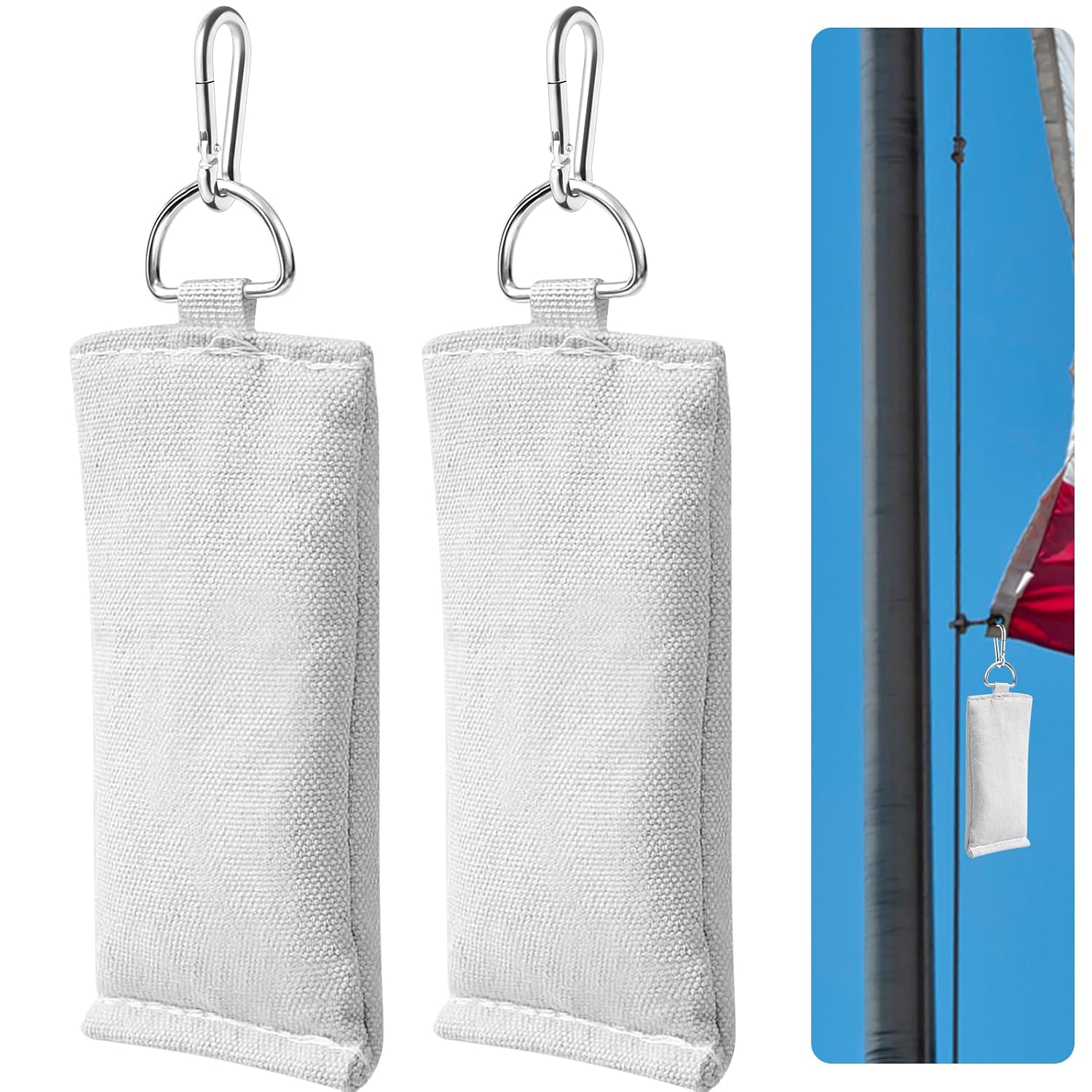 Menkxi 2 Pcs Flag Weight for Flagpoles 1.5 Lbs Clip on Flag Weights