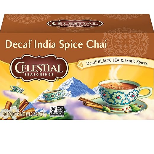 Celestial Seasonings Chai Tea, Decaf India Spice, 20 Count (Pack of 6)