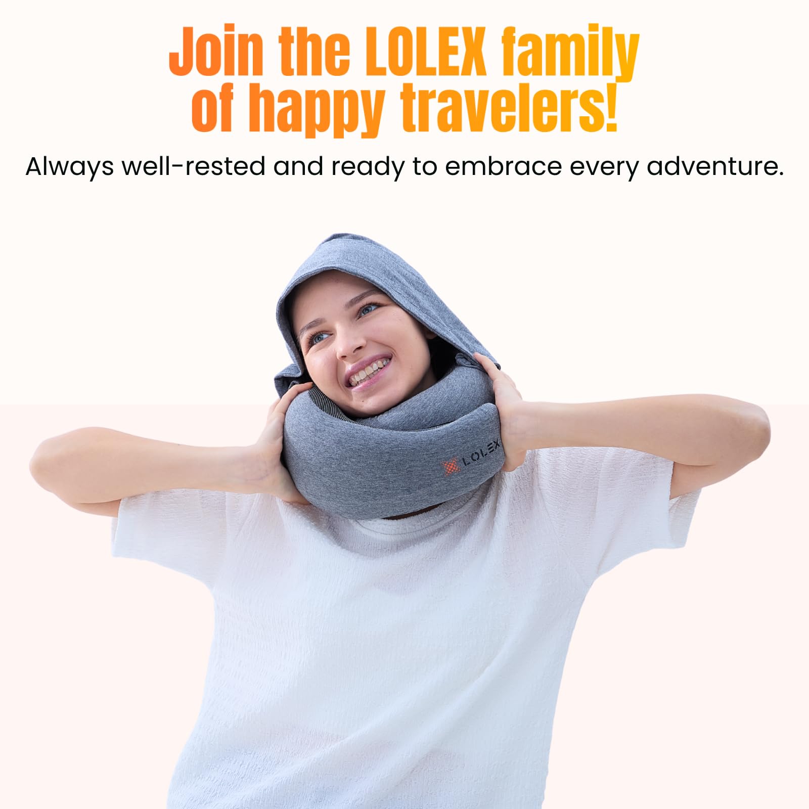 LOLEX™ Almohada de viaje, almohada de cuello de viaje, almohada de cuello de viaje para avión con máscara de ojos, almohada de espuma viscoelástica de algodón puro, almohada de avión para viajes