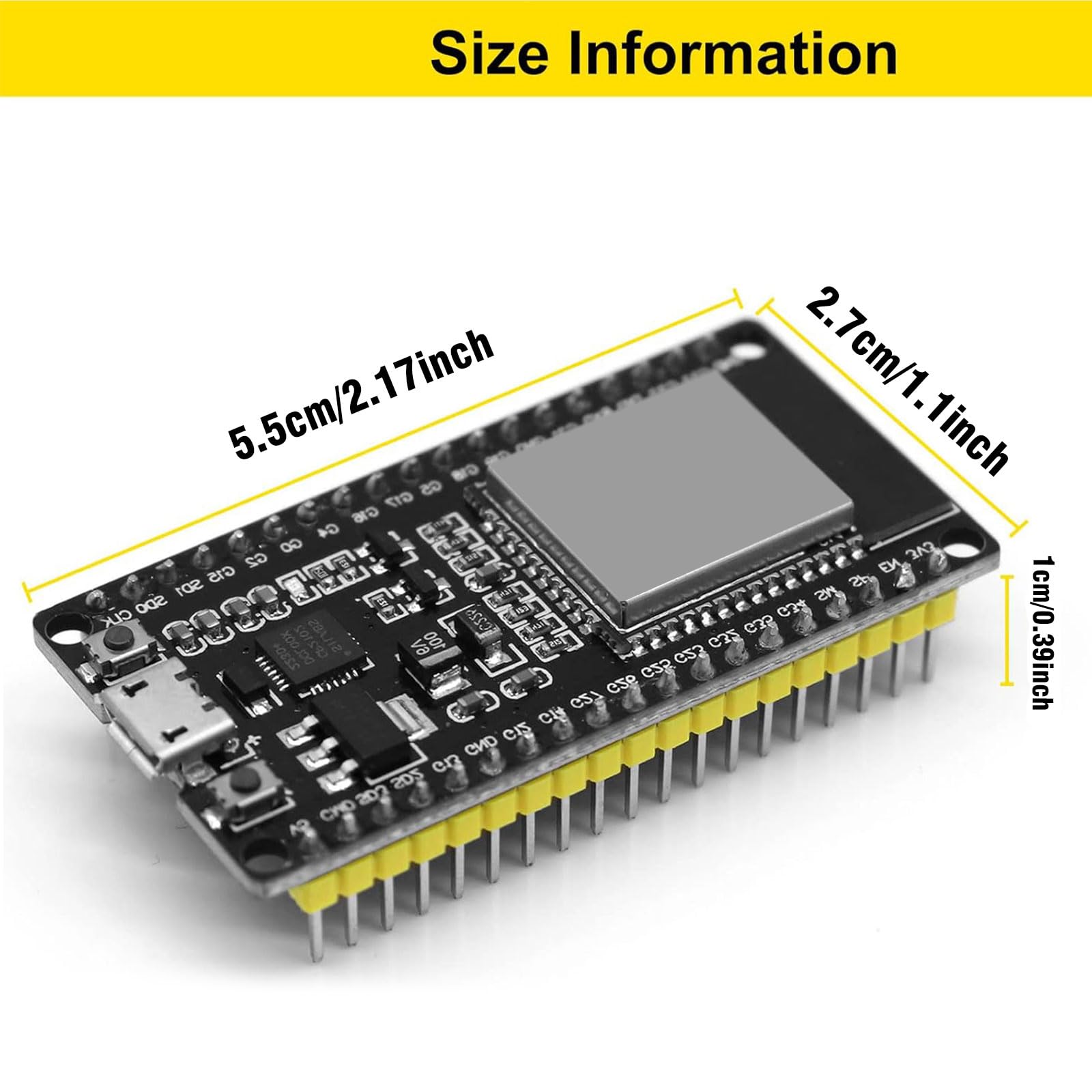 Binghe 3 Pezzi ESP Schede di sviluppo, ESP scheda madre ES2 con CP2102 Chip 2,4 GHz WiFi + Bluetooth MICRO USB Compatibile con Arduino