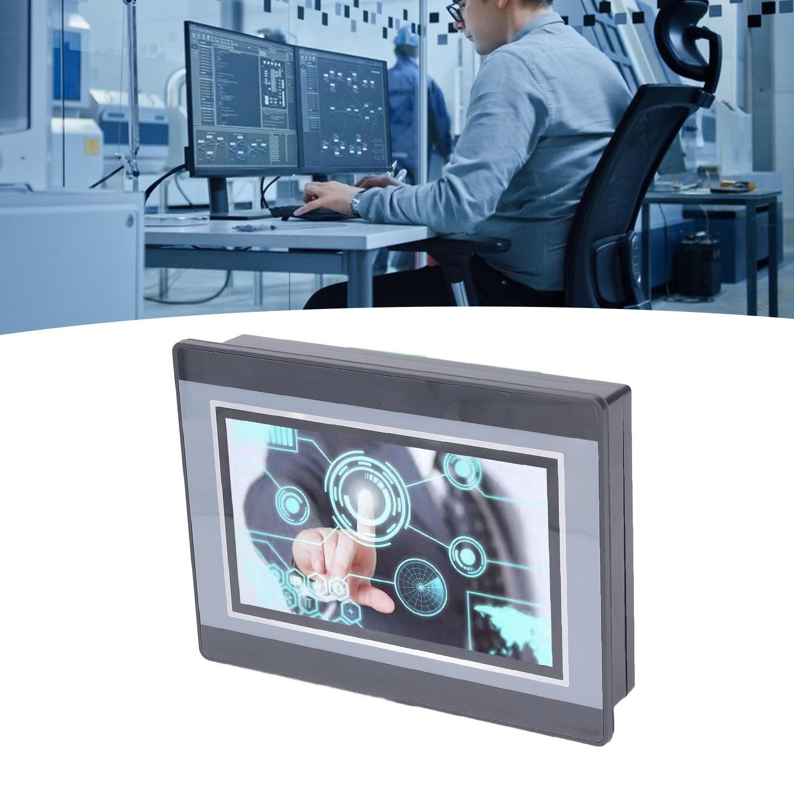 PLC HMI Pantalla Táctil Tecnología de Procesador Avanzada Controlador Lógico Programable para Automatización Industrial Máquina de Pantalla ABS de 7 Pulgadas