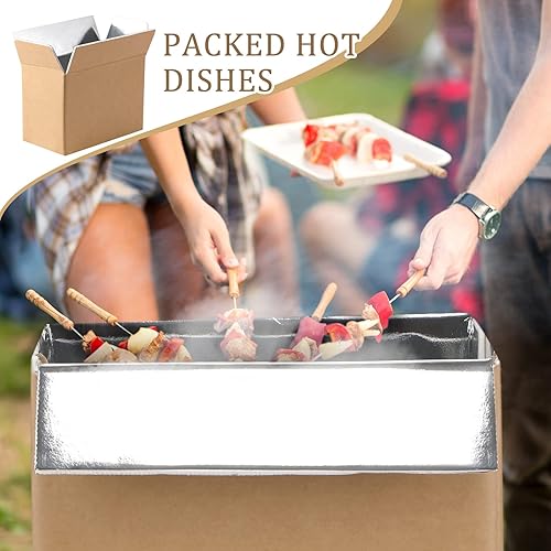 Miniatura 3 de Paquete de 6 cajas de envío aisladas para envío de alimentos congelados, cajas de envío frías de papel de aluminio grande, kits de mudanza para