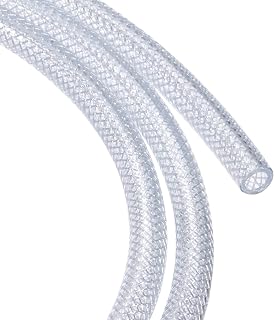 M METERXITY PVC Tubing - Industries Braided Flexible Hose Tube, Kink-Resistant, Apply to Industries Transferring Liquid/Water/Oil/Fuel (8mm x 12mm x 4M, Clear)