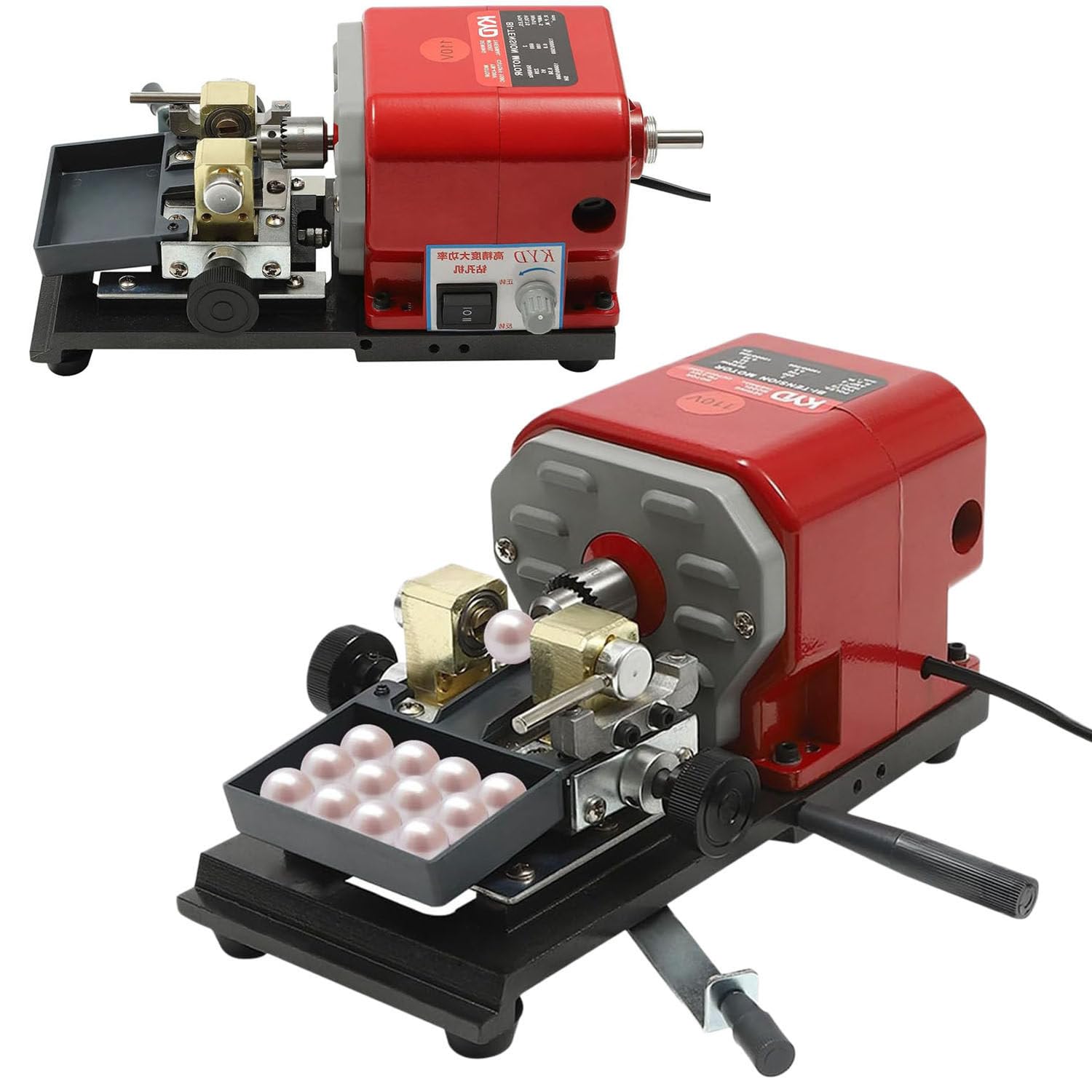 YXYLJOZ 680WJewelry Tool, Plastic + Metal Pearl Drilling Holing Full Set, Pearl Drilling Machine Stepless Jewelry Bead Hole Driller (680w)