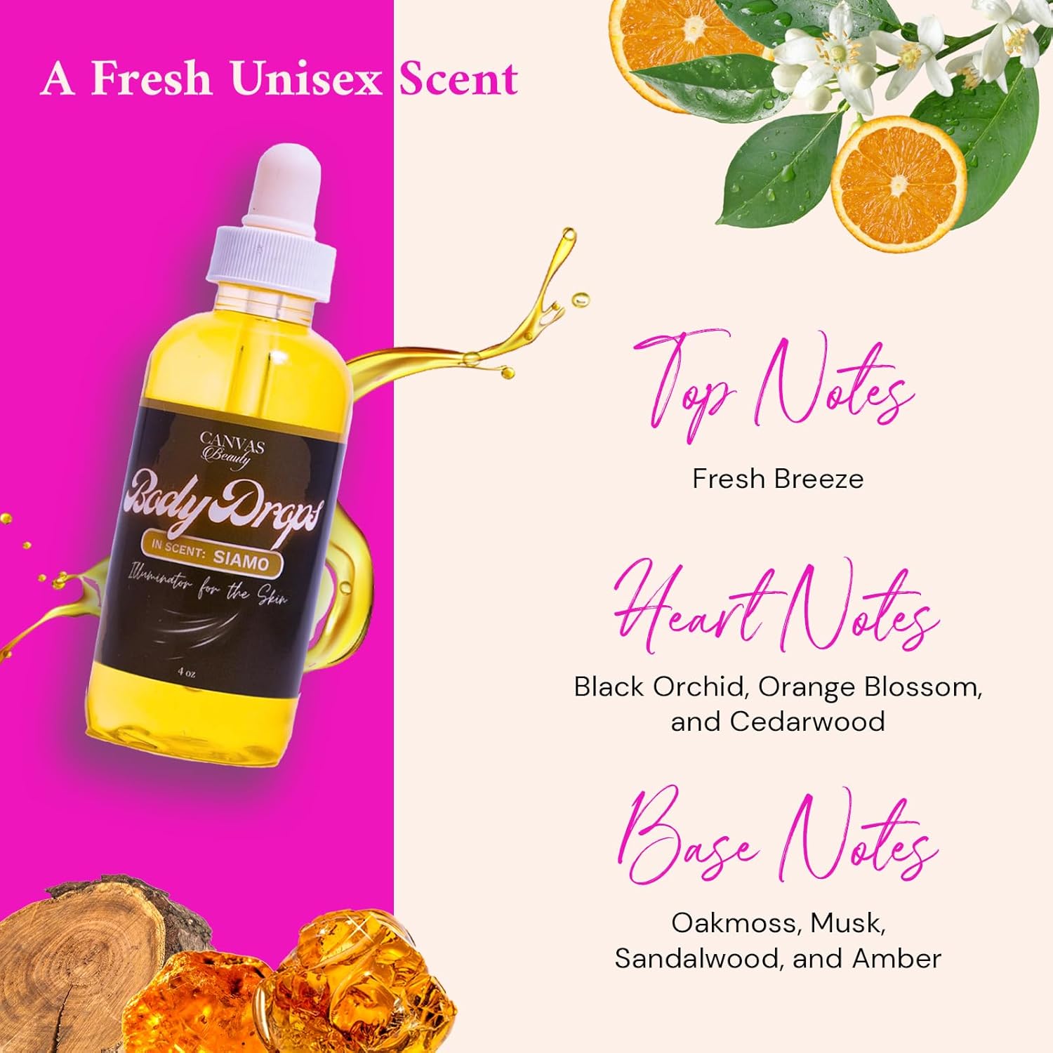Canvas Beauty Body Drops, Siamo - With Coconut Oil, Jojoba Oil & Vitamin E - Image 3