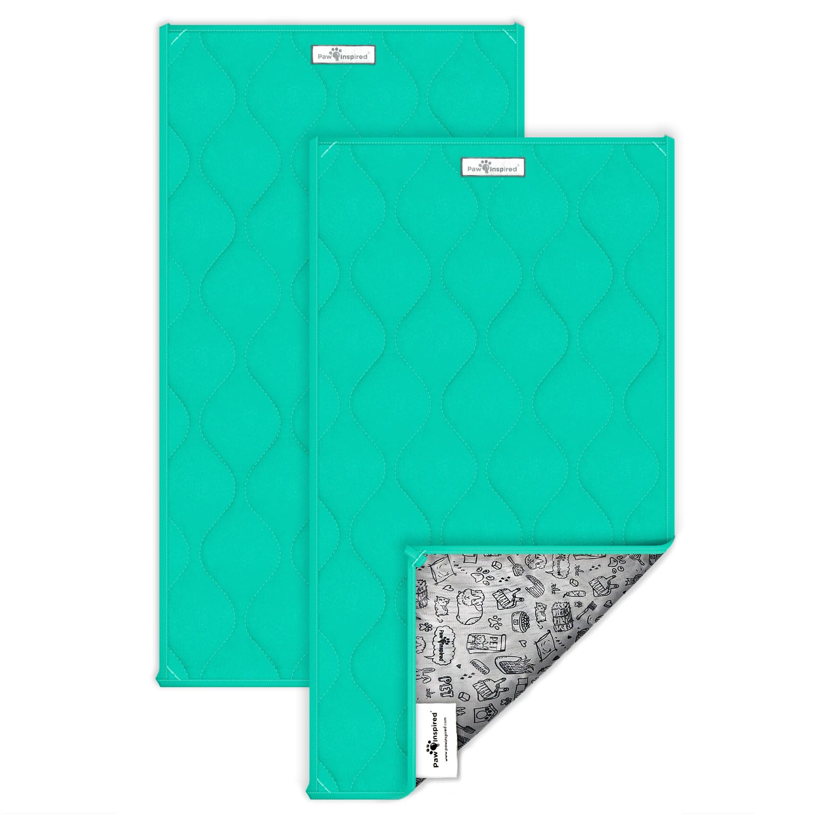 Paw Inspired Washable Fleece Guinea Pig Cage Liners, C&C 2x1, Green