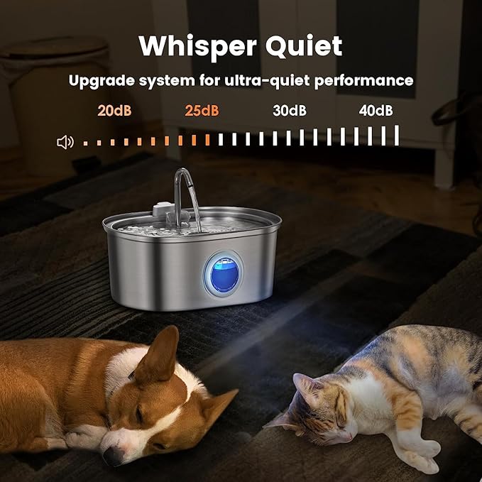 Fuente de Agua para Gatos Acero Inoxidable, 3.2L Automática miniatura 7