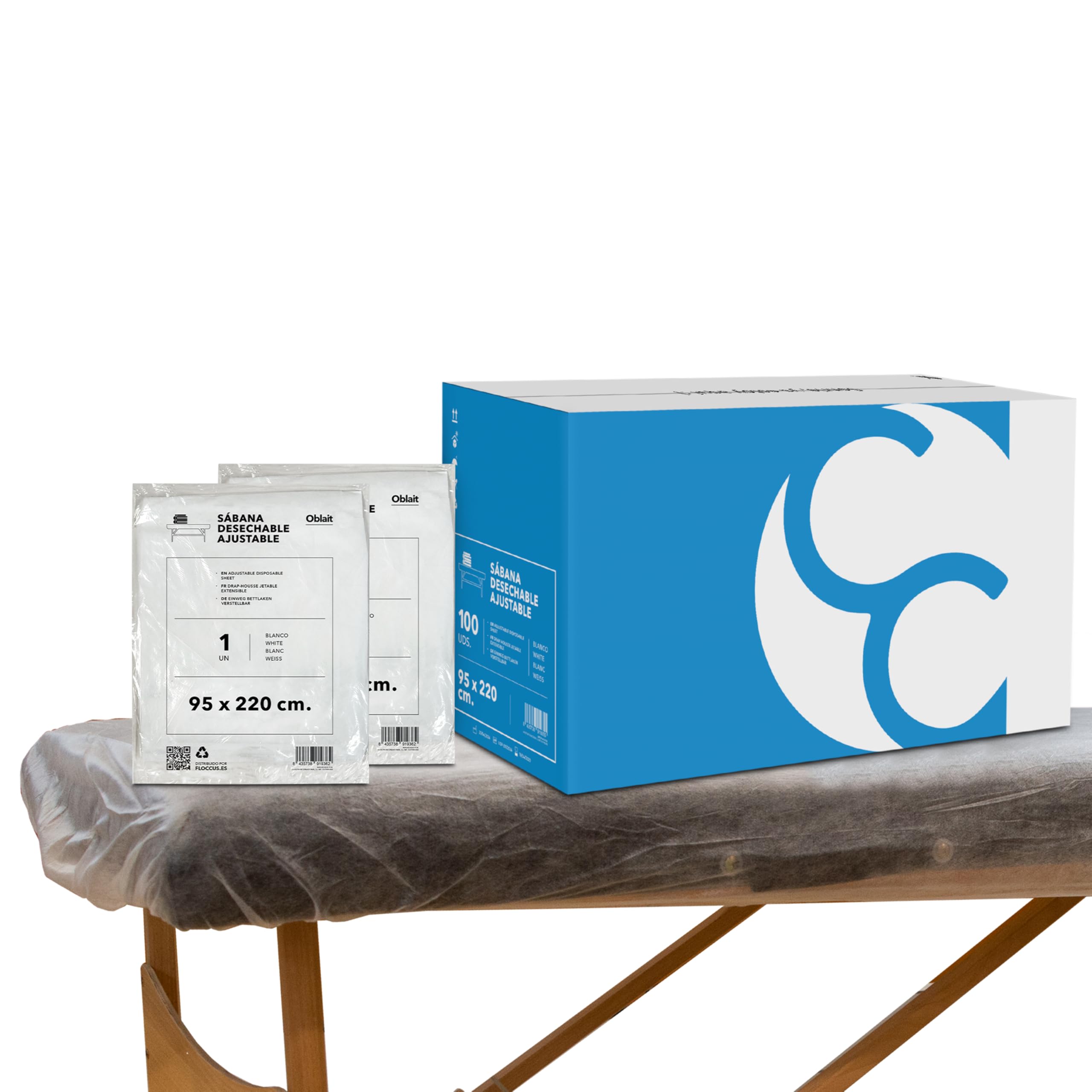 Coprilettino Massaggio 220x95 cm - 100 Pezzi - Lenzuolino con Angoli Elastici Usa e Getta per Estetica, Fisioterapia, Massaggi, Tattoo