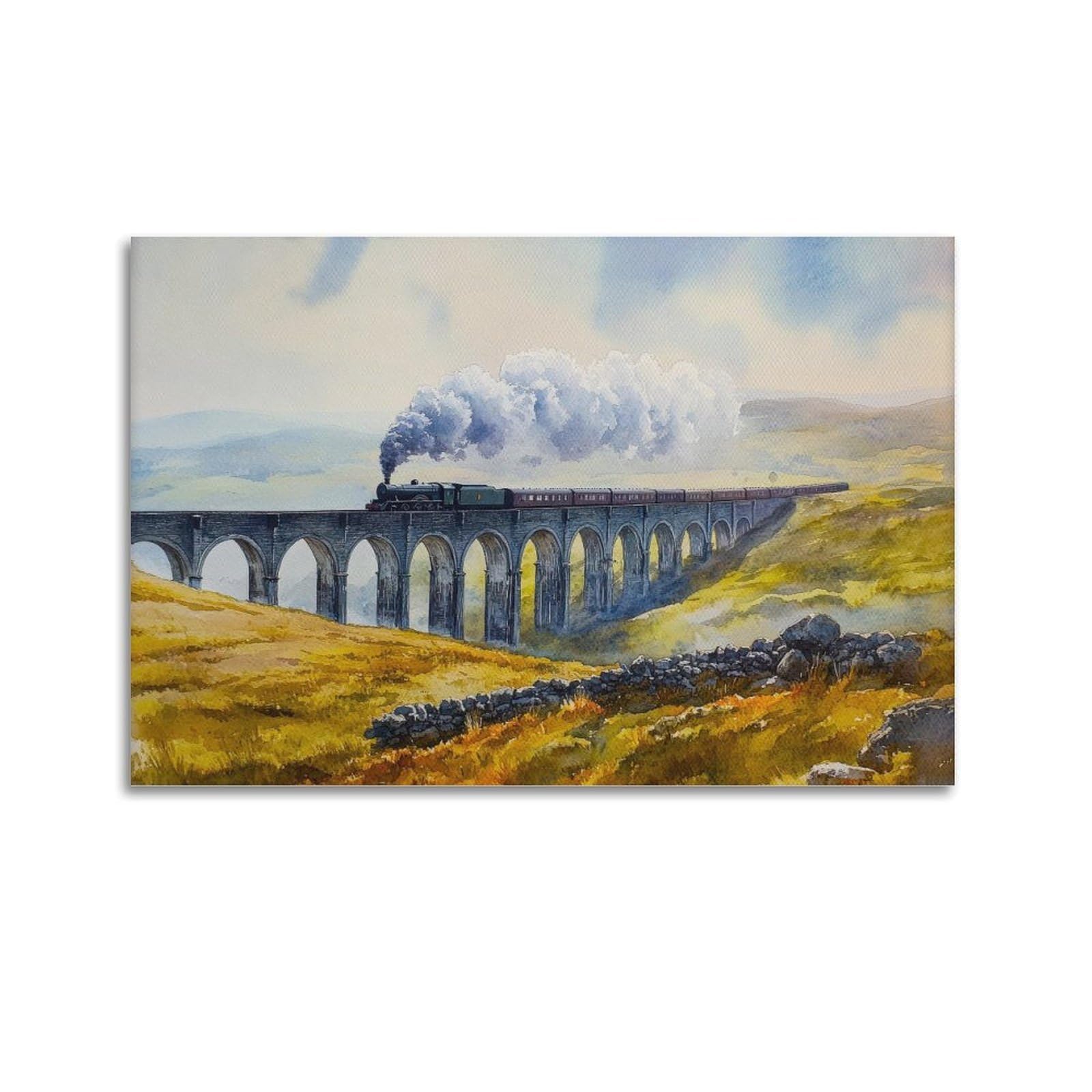 xiaoxiaoshen Ribblehead Viaduct Travel Yorkshire Dales England_9 Canvas Poster Wall Art Prints Room Aesthetic Murals Bedroom And Living Decorations 24x36inch(60x90cm)