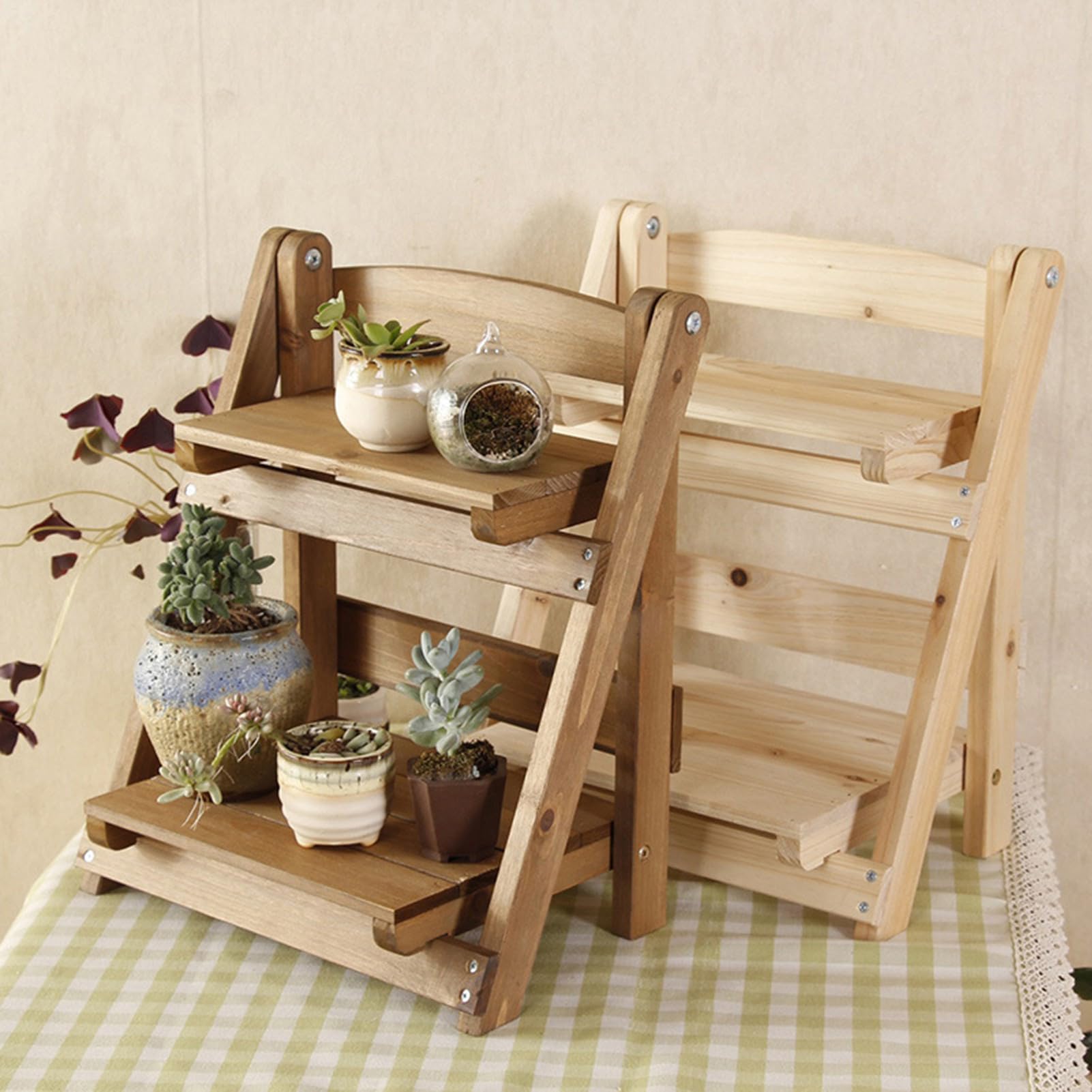 Support pour en bois – Support d'étagère échelle rustique pour