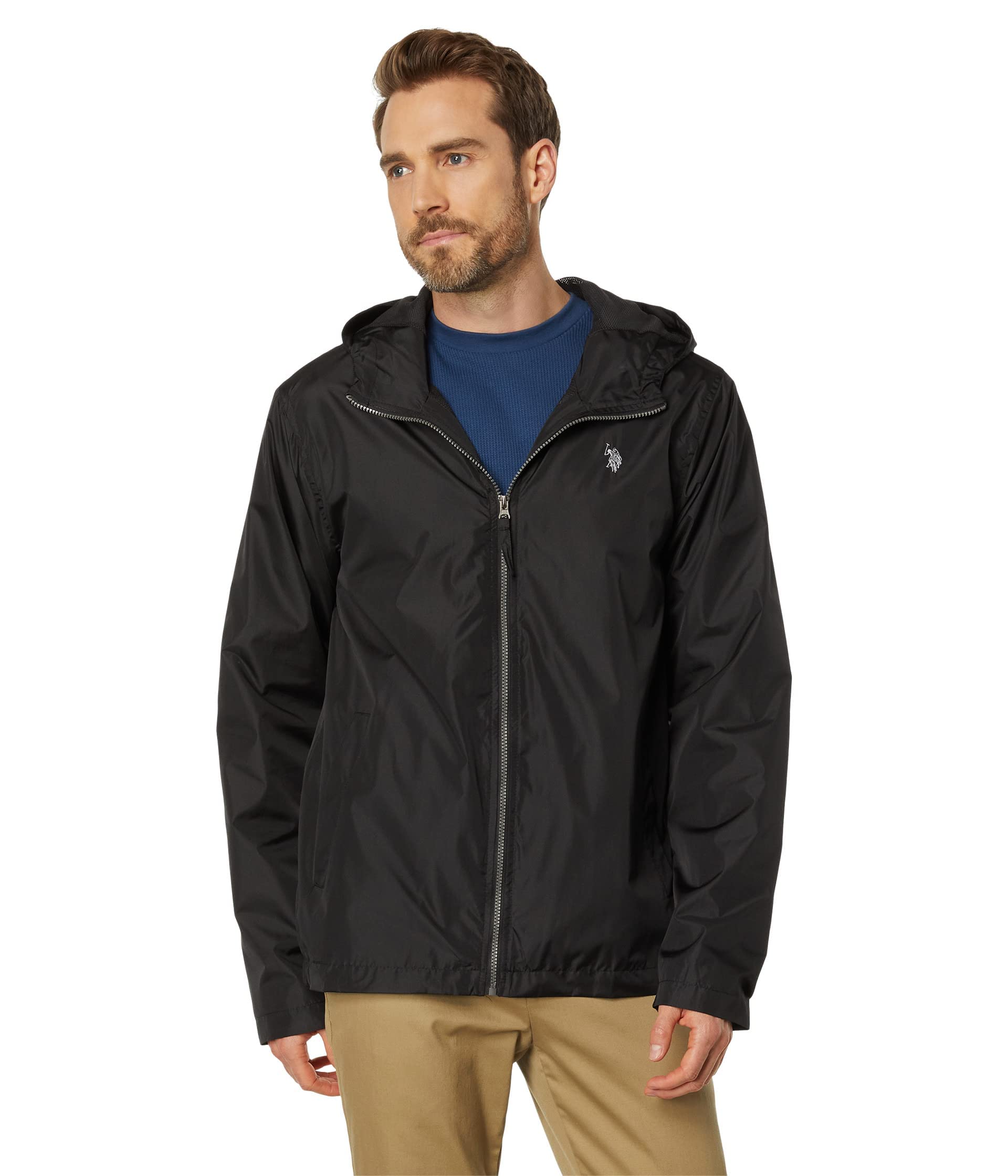 U.S. Polo Assn. Solid Windbreaker Black SM, Black