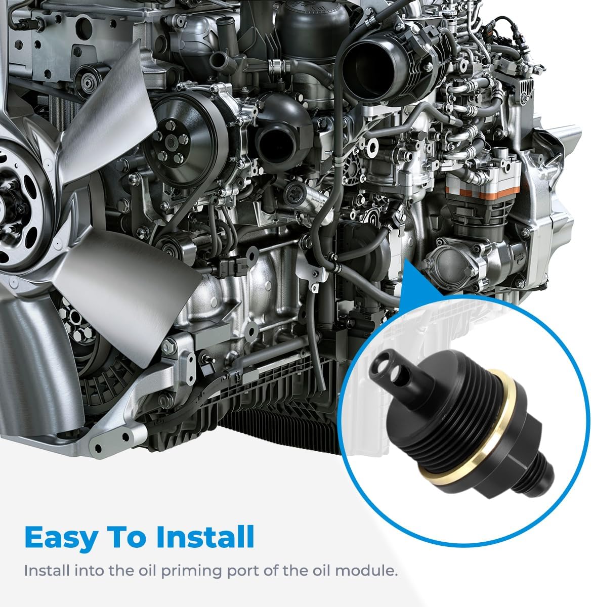 6492-10 Oil Priming Adapter compatible with Detroit Diesel DD13 and DD15 Engines,6492 Engine Oil Priming Fitting for Detroit Diesel Oil Primer Tool