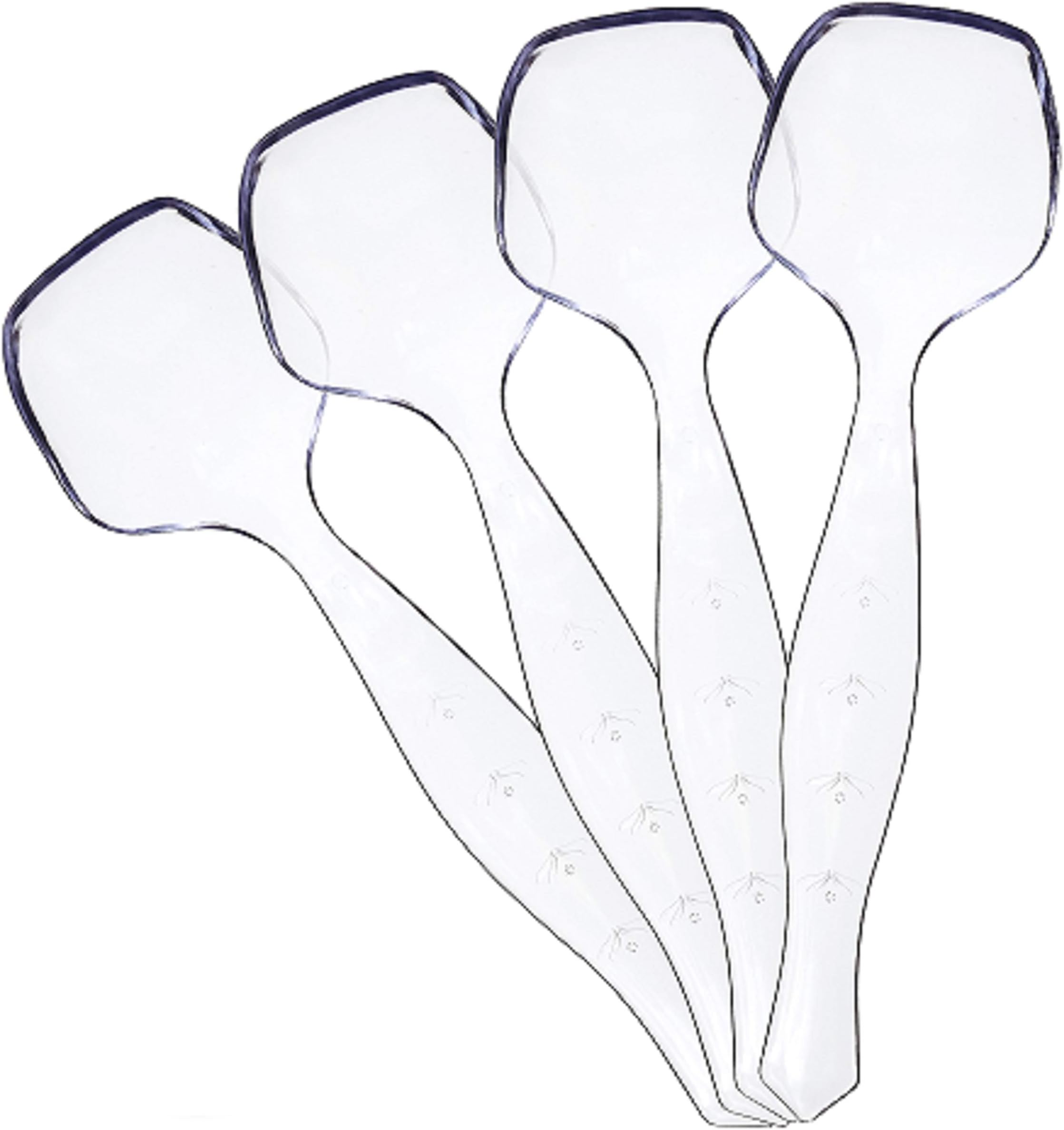 Disposable Plastic Serving Spoons Durable Heavy Duty Premium Serving Utensils Clear Pack of 4