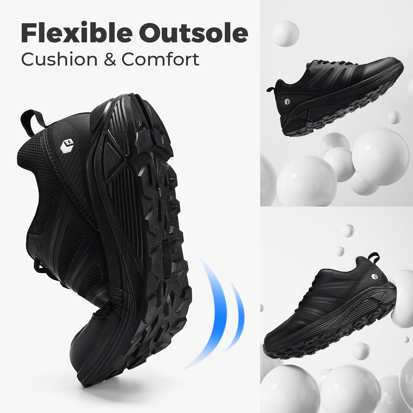 Buty do biegania FitVille Męskie bardzo szerokie buty do biegania w terenie Szerokie lekkie buty sportowe Buty outdoorowe Wygodne buty fitness Buty trekkingowe