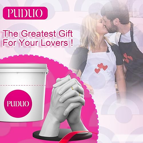 Miniatura 4 de Puduo Kit de fundición a mano para parejas o familia, molde de mano de yeso para bricolaje, kit de escultura de recuerdo, regalos para ella, niños,