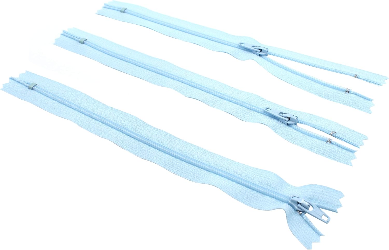 Skirt & Dress Nylon Coil Lightweight YKK Closed Bottom Zippers for Sewing Craft & Apparel - Choose Your Length - Candy Blue #542 - Made in The United States (3 Zippers Per Pack) (7" Inches)