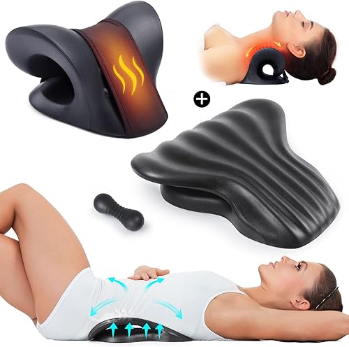 Miniatura 1 de Almohada con dispositivo de tracción cervical para alivio del dolor de cuello y estirador de espalda para aliviar el dolor de espalda