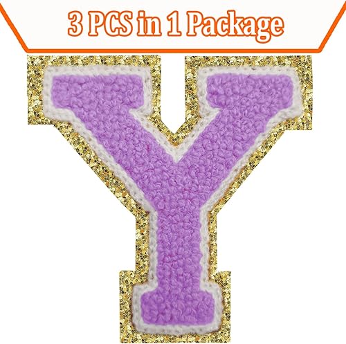 Miniatura 262 de Parches de letras termo-adhesivas de felpilla para chaquetas, parches de letras universitarias con brillantina para planchar en la letra azul A