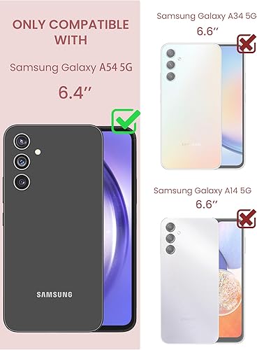 Miniatura 9 de Funda para Samsung Galaxy A54 5G con protector de pantalla de vidrio templado 2 unidades, protección de grado militar TPU suave y policarbonato