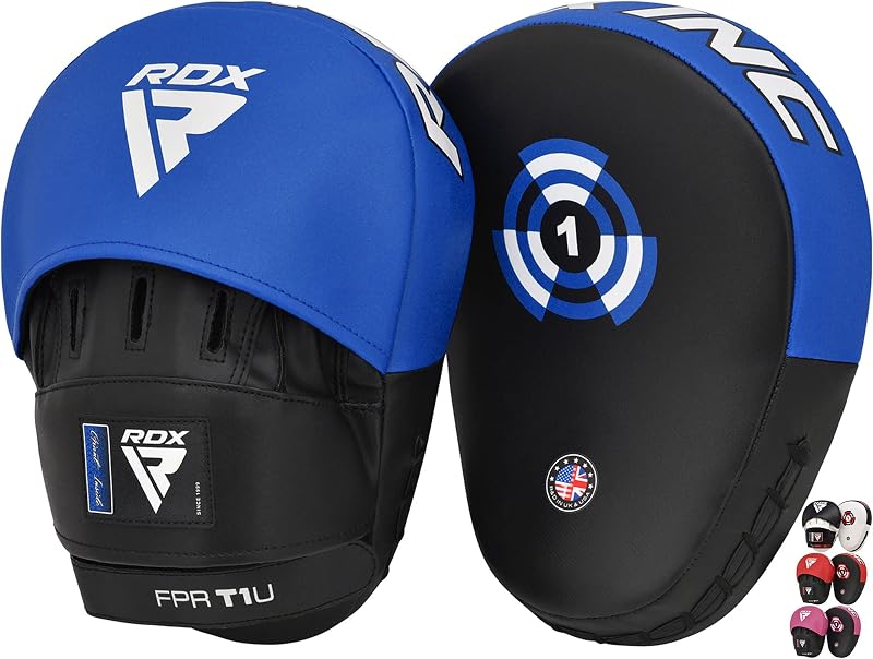 Almohadillas de boxeo Manoplas de enfoque, gancho curvo de cuero Maya Hide y almohadillas de mano para objetivo de jab, ideales para MMA, kickboxing, artes marciales, muay thai, entrenamiento de karate, punzonado acolchado, escudo de entrenamiento