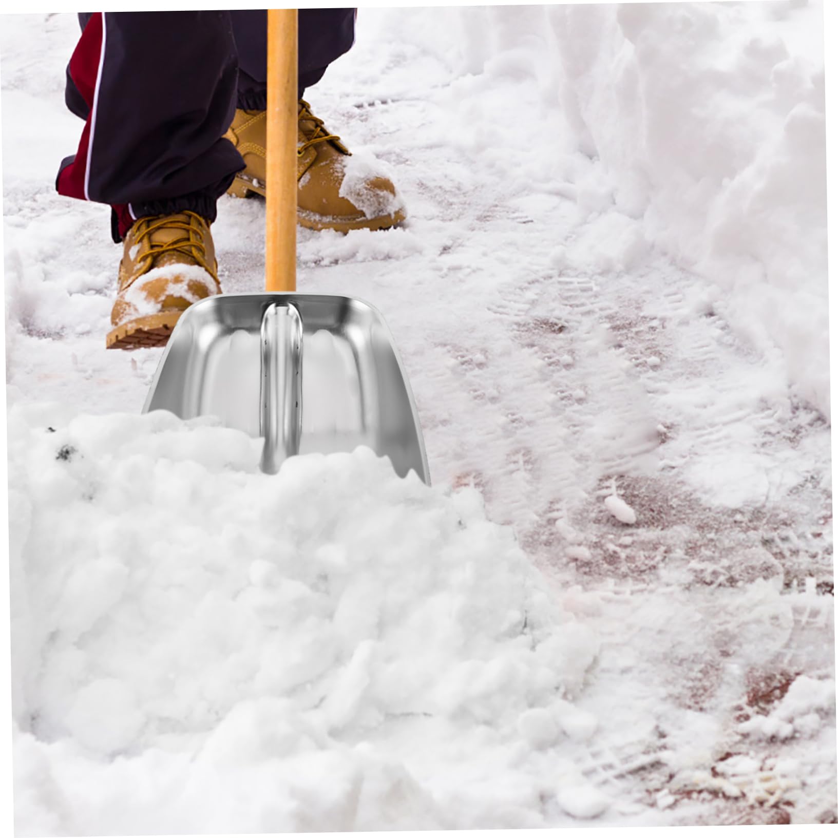 Testa di Pala da Neve in Acciaio Inox Rinforzata per Esterni | Ricambio per Uso Agricolo e Gestione Cereali, Colore Argento, Resistente alle Intemperie