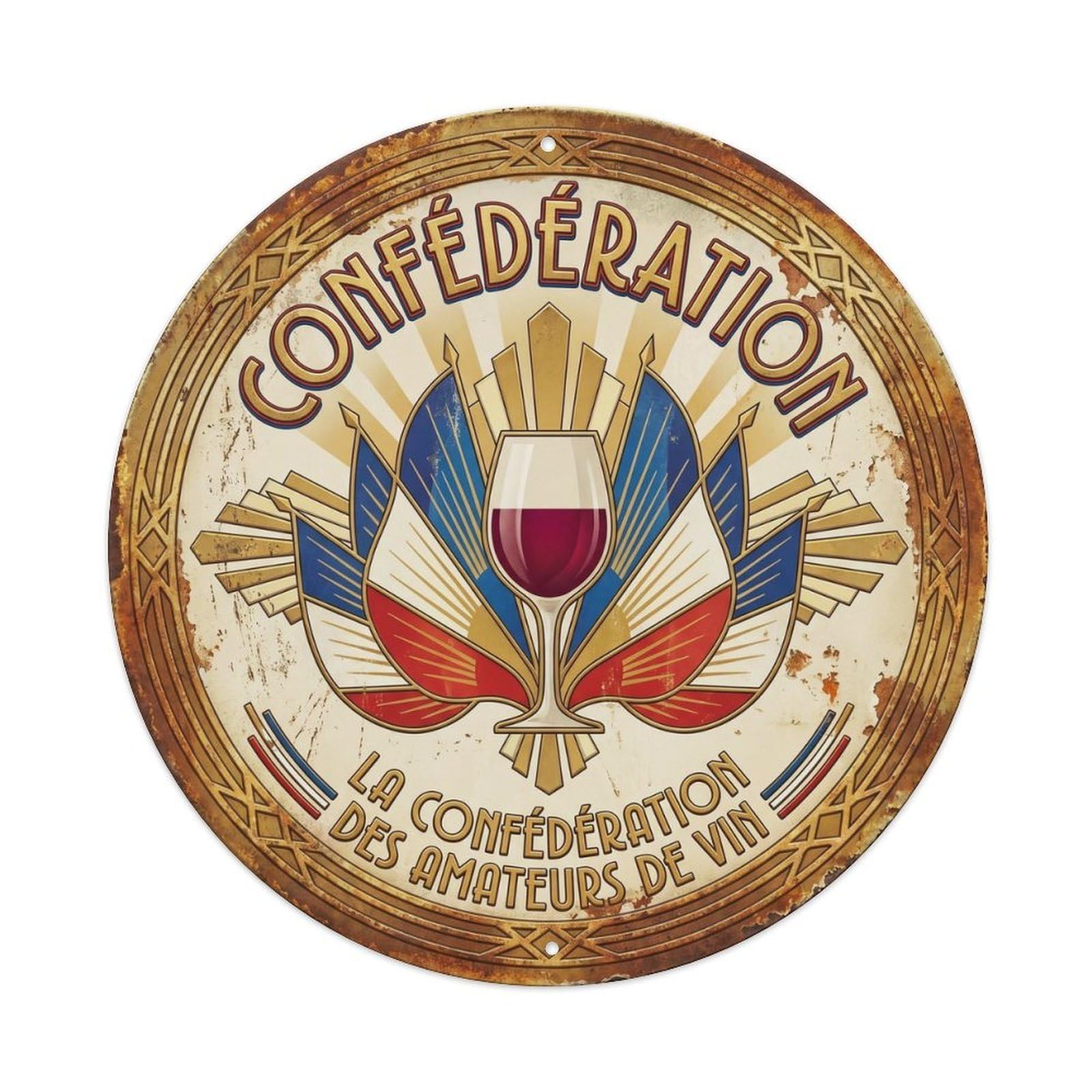 Confederation Humorous Gathering Confederation Vintage Metal Tin Sign Plaque Wall Decor for Cafe, Club Bar, Office, Garden Metal Poster 8x8Inch