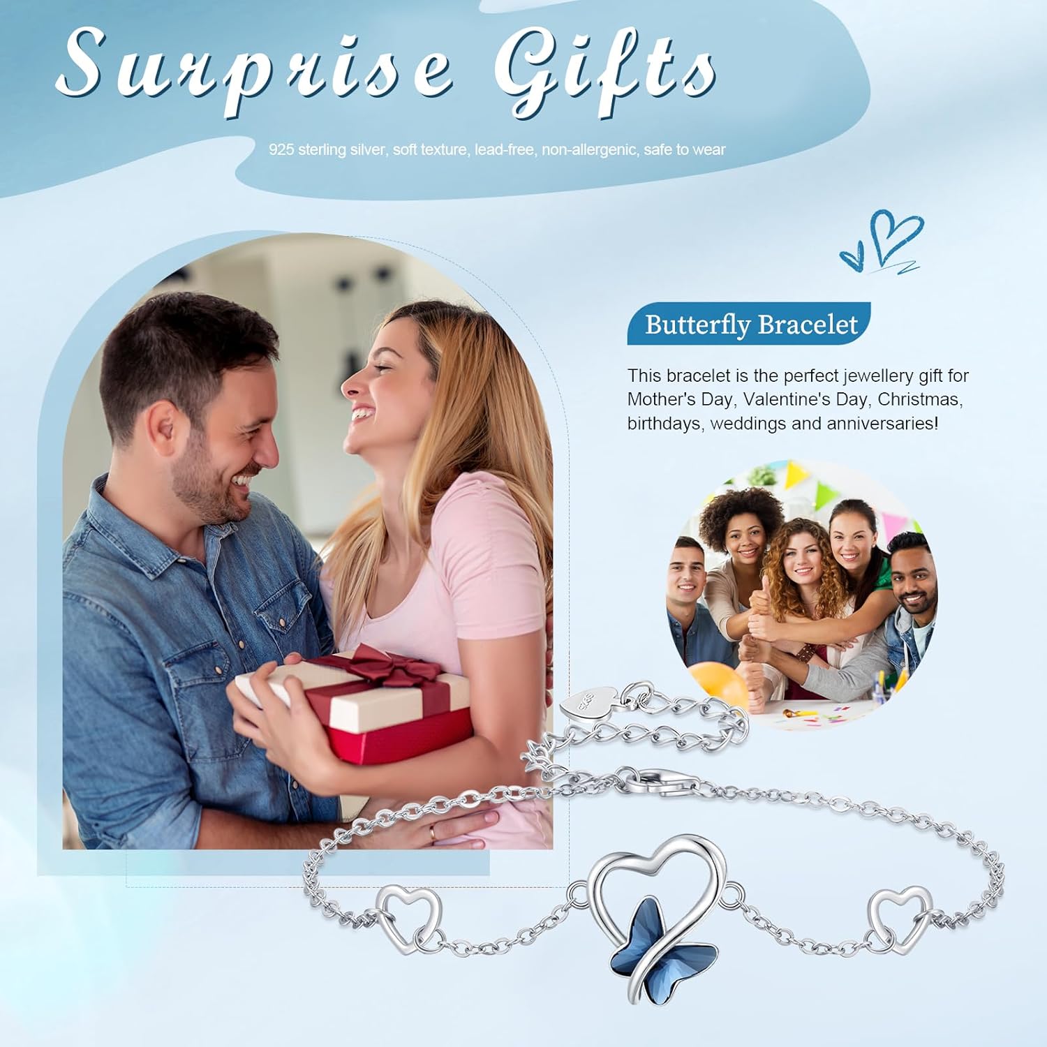 Dragonfly Bracelet 925 Sterling Silver Butterfly Bracelet Adjustable Celtic Moon Bracelet Irish Celtic Jewelry Gifts for Women - Image 7