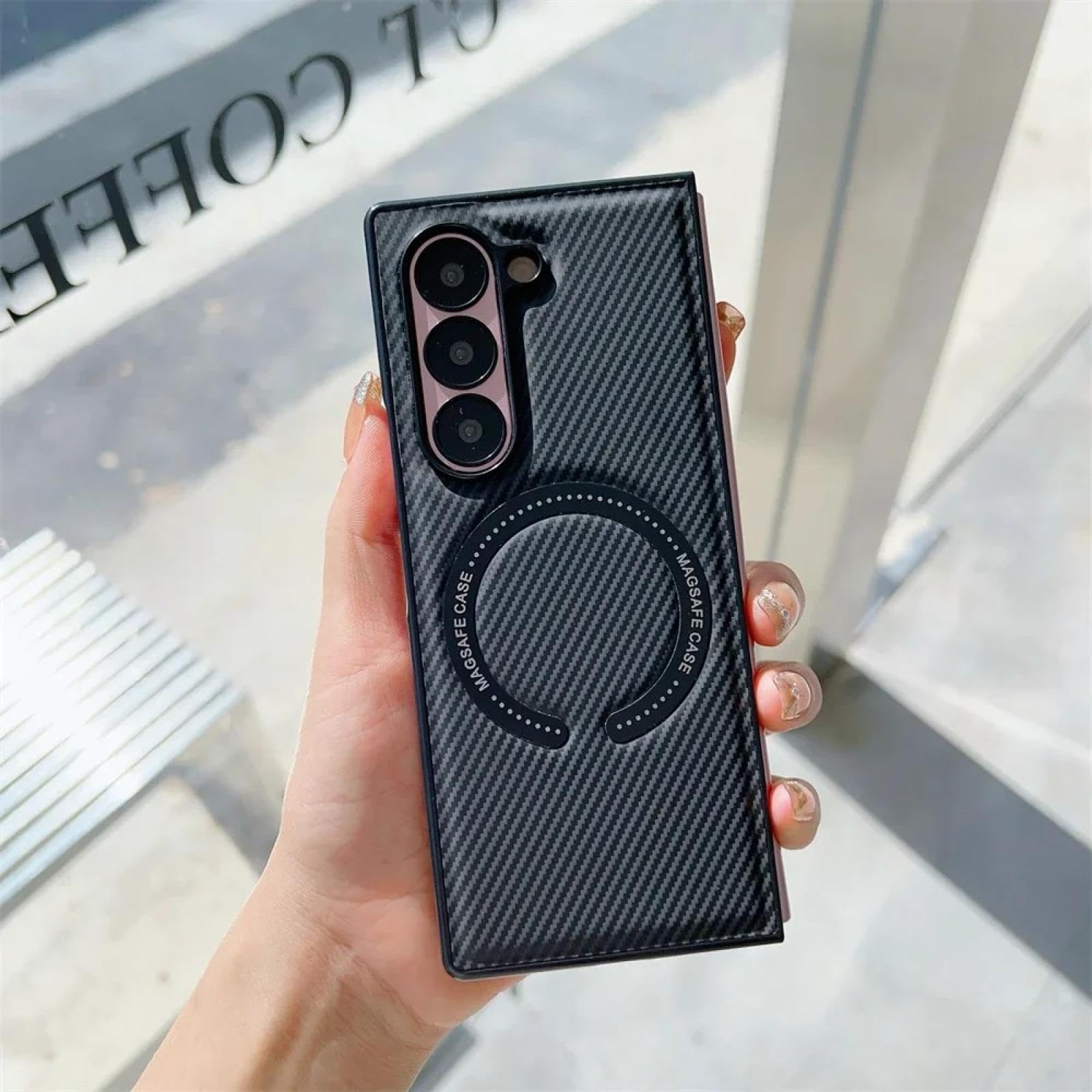 Coque Samsung Galaxy Z Fold3 en cuir et carbone luxe - 8