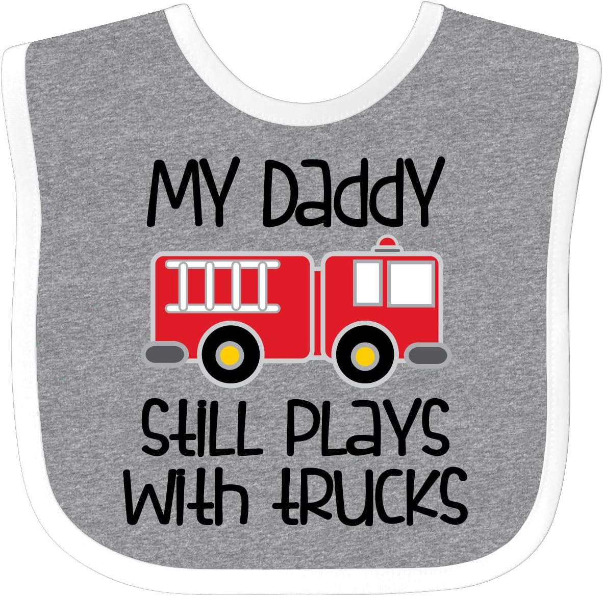 inktastic Firefighter Daddy Plays with Trucks Baby Bib
