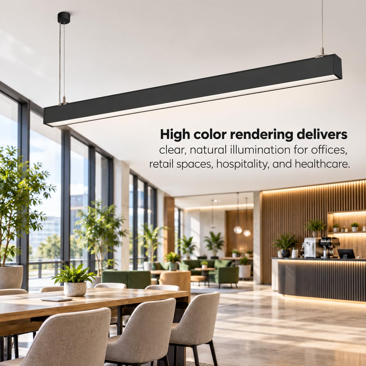 BARCELONA LED Lampada Lineare CCT 60W 180cm Nera Sospensione Soffitto