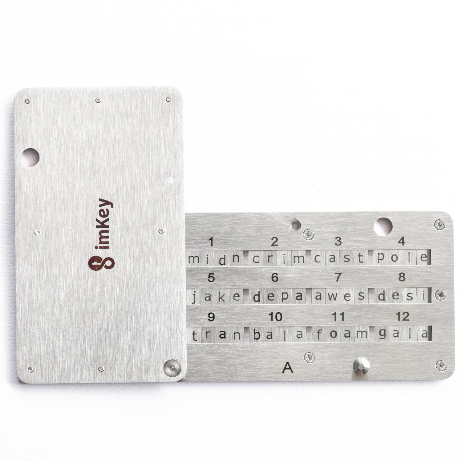 imKey S1 Crypto Seed Phrase Storage Metal Plate Backup for 12/18/24 Word Recovery Phrase Fireproof Steel Cold Bitcoin Key Mnemonic Phrase