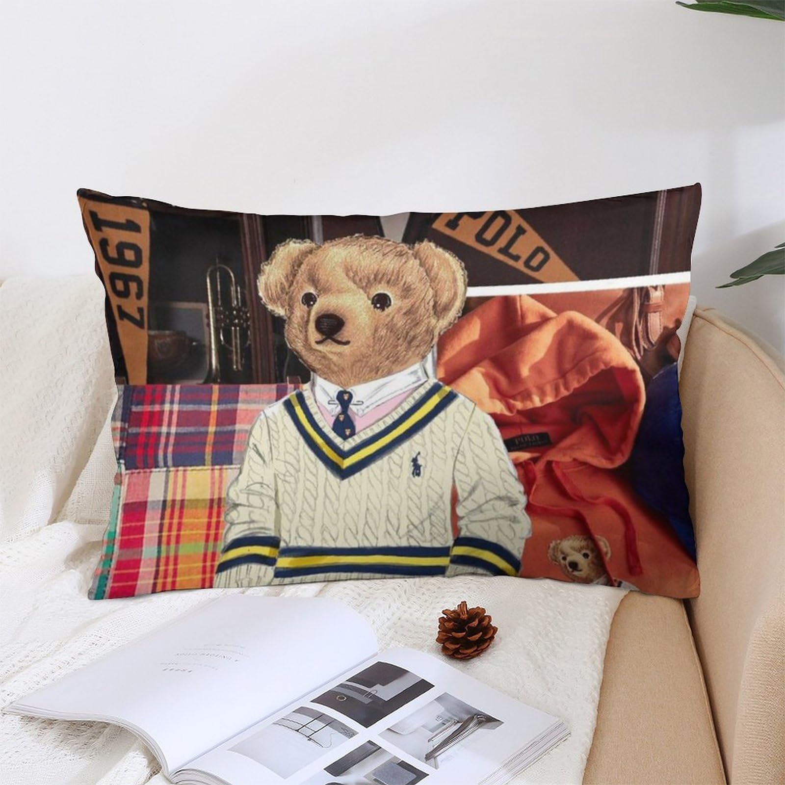 POLO】クッションカバー チェック 注文 ラルフローレン チェック柄