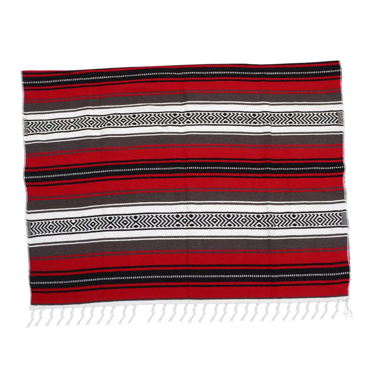 Couverture mexicaine rouge pour une ambiance chaleureuse au salon