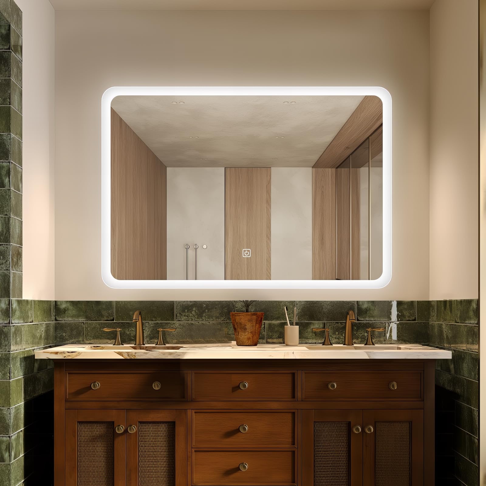 Miroir LED rectangulaire pour transformer l'ambiance de votre salle de bain