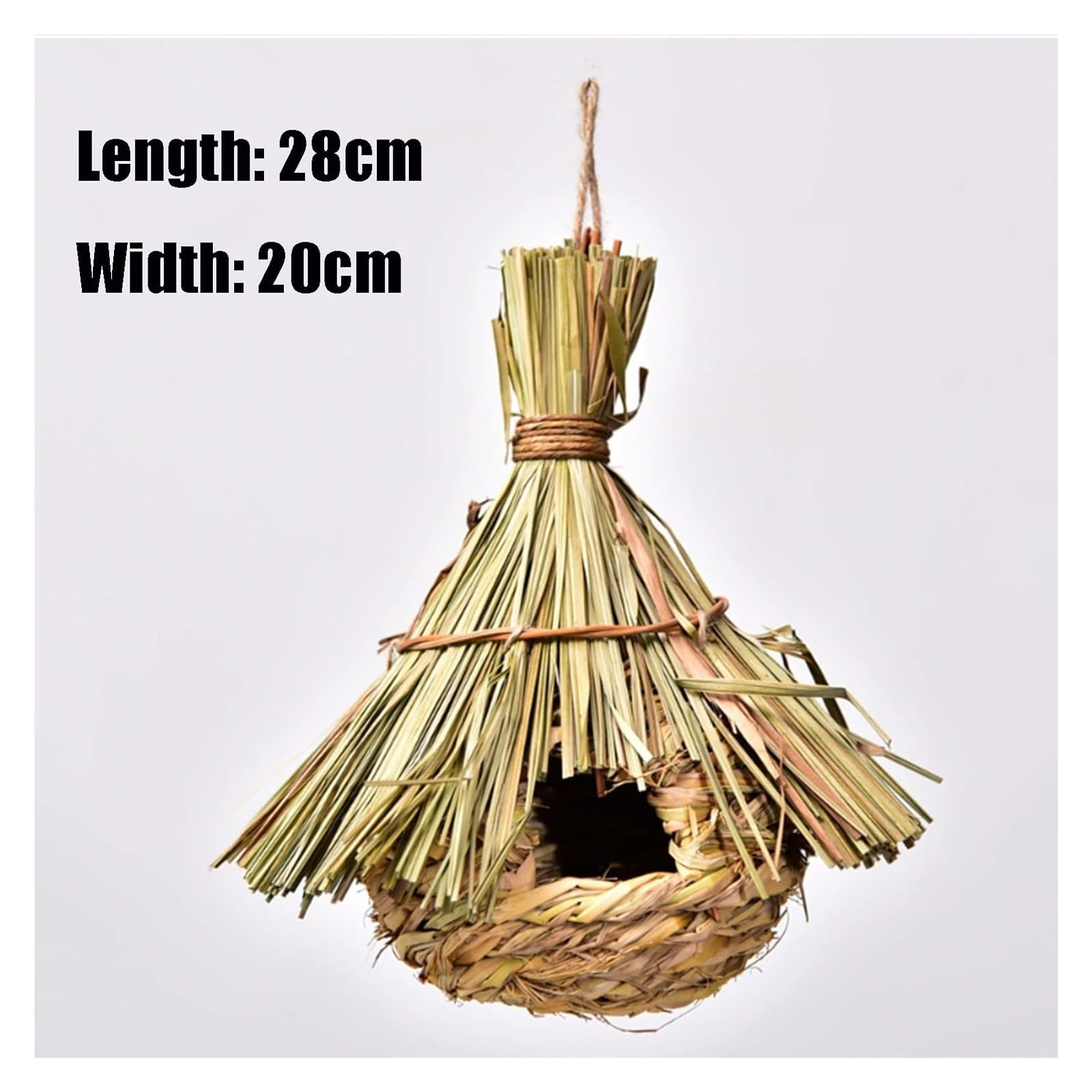 Nichoir à oiseaux naturel tissé à la main pour jardin et cour
