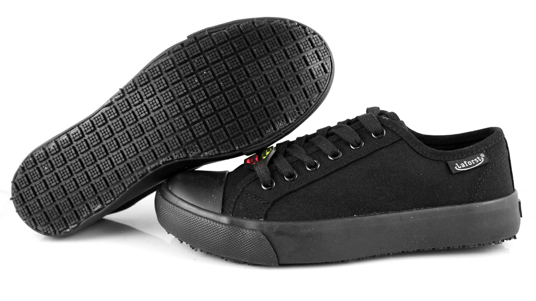 Laforst Womens 3314 Daisy Lace Up Slip Resistant Sneakers Black Sunbrella (7.5)