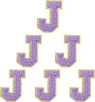 Vista 101 de 6 piezas de parches de letras de chenilla autoadhesivas, parches de letras preppy de 2 pulgadas para bolsos, ropa y sombreros, grandes pegatinas