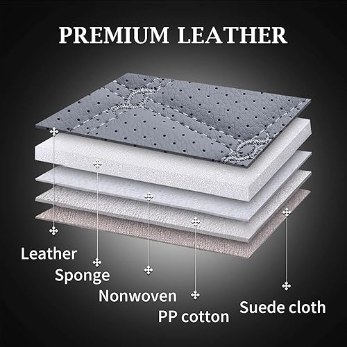 Vista 51 de Coverado Tundra - Juego completo de fundas de asiento de automóvil de cuero para camiones, fundas de asiento de automóvil, protector de ajuste Rojo