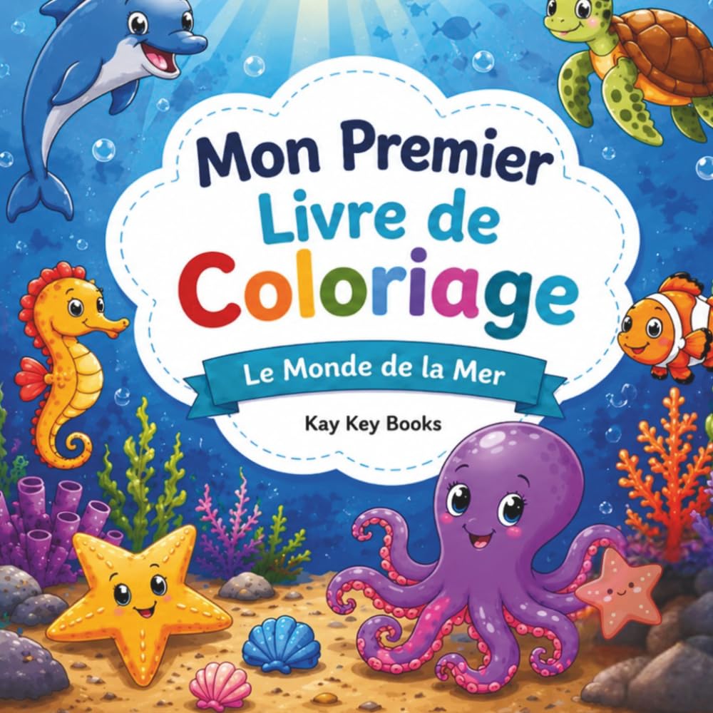 Mon Premier Livre de Coloriage – Le Monde de la Mer: Coloriages marins amusants pour les enfants de 2 à 5 ans