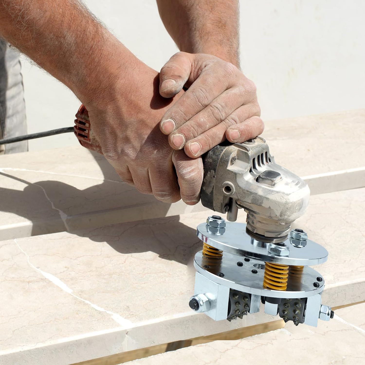 4inch Concrete/stone bush hammer grinding Attachment–removes coatings and adds slip-resistant texture. Surface Roughening Tool (Arbor: 5/8"-11 Threaded)